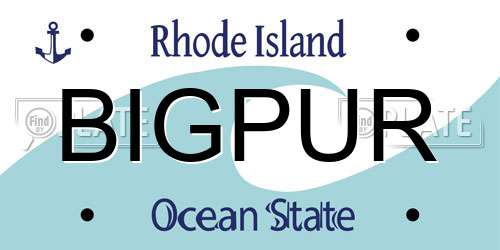 BIGPUR Rhode Island License Plate