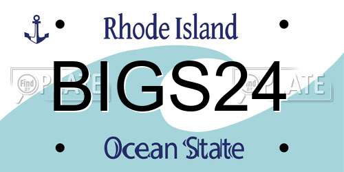 BIGS24 Rhode Island License Plate