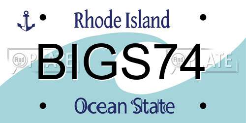BIGS74 Rhode Island License Plate