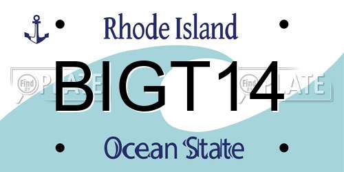 BIGT14 Rhode Island License Plate