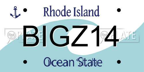 BIGZ14 Rhode Island License Plate