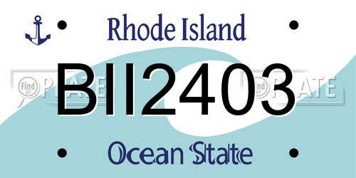 BII2403 Rhode Island License Plate