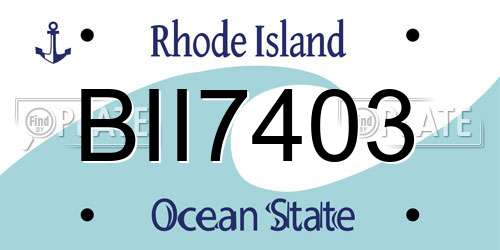 BII7403 Rhode Island License Plate