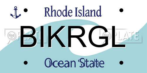 BIKRGL Rhode Island License Plate