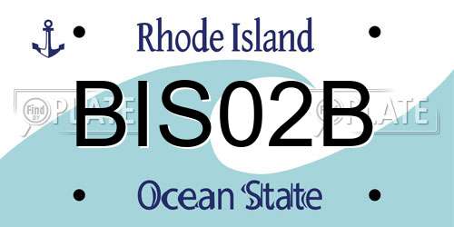 BIS02B Rhode Island License Plate