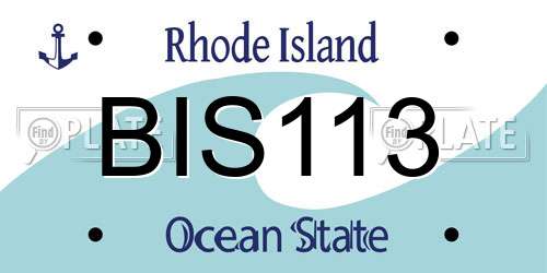 BIS113 Rhode Island License Plate