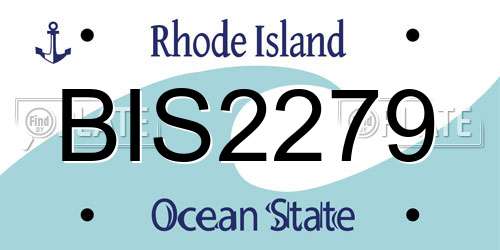 BIS2279 Rhode Island License Plate