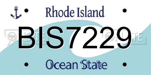 BIS7229 Rhode Island License Plate