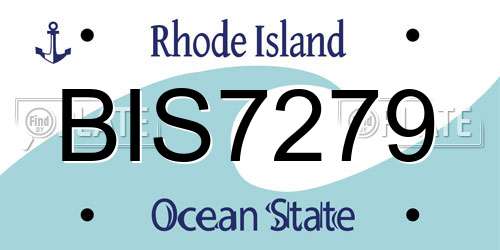 BIS7279 Rhode Island License Plate