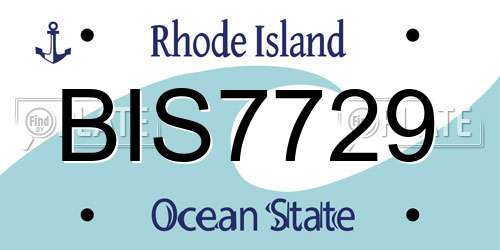 BIS7729 Rhode Island License Plate