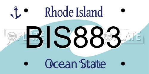 BIS883 Rhode Island License Plate