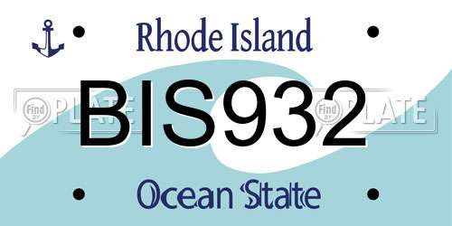 BIS932 Rhode Island License Plate