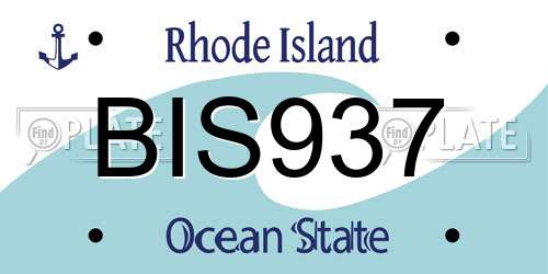 BIS937 Rhode Island License Plate