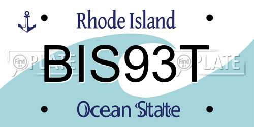 BIS93T Rhode Island License Plate