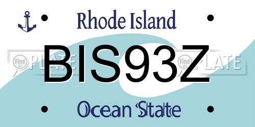 BIS93Z Rhode Island License Plate