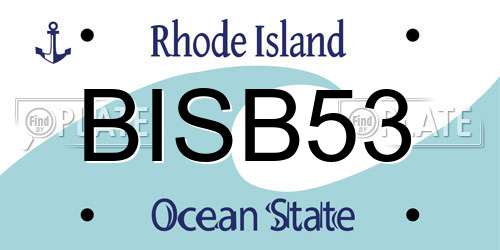 BISB53 Rhode Island License Plate
