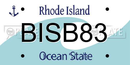 BISB83 Rhode Island License Plate