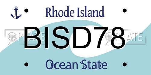 BISD78 Rhode Island License Plate
