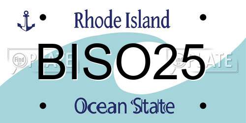 BISO25 Rhode Island License Plate