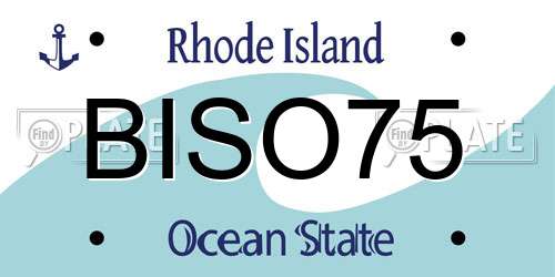 BISO75 Rhode Island License Plate