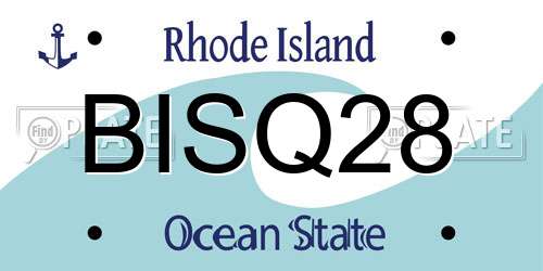 BISQ28 Rhode Island License Plate
