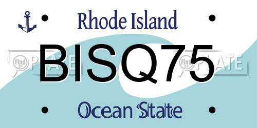BISQ75 Rhode Island License Plate