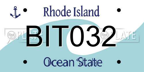 BIT032 Rhode Island License Plate