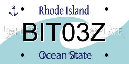BIT03Z Rhode Island License Plate