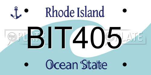 BIT405 Rhode Island License Plate