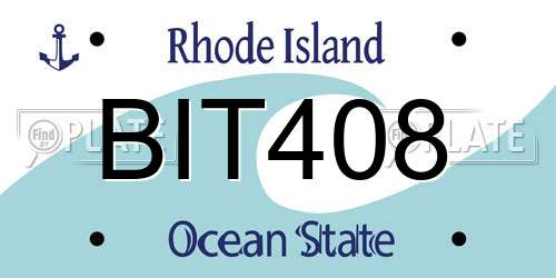BIT408 Rhode Island License Plate