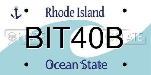 BIT40B Rhode Island License Plate