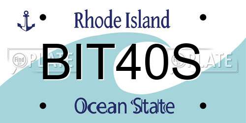 BIT40S Rhode Island License Plate