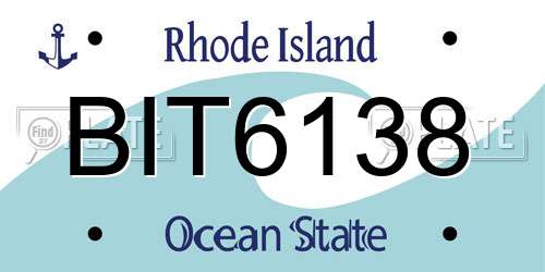 BIT6138 Rhode Island License Plate