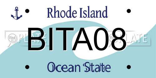 BITA08 Rhode Island License Plate
