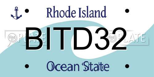 BITD32 Rhode Island License Plate