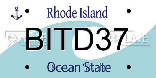 BITD37 Rhode Island License Plate