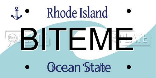 BITEME Rhode Island License Plate