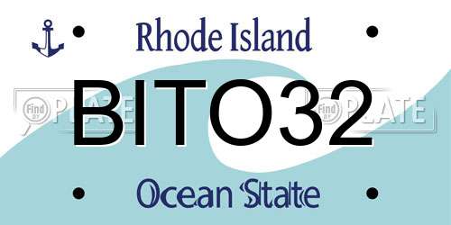 BITO32 Rhode Island License Plate