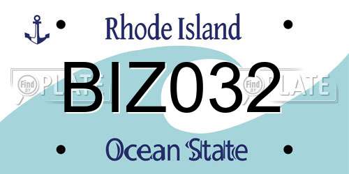 BIZ032 Rhode Island License Plate