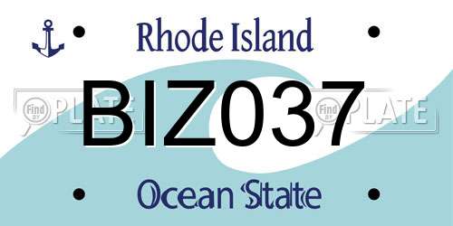 BIZ037 Rhode Island License Plate