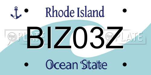 BIZ03Z Rhode Island License Plate