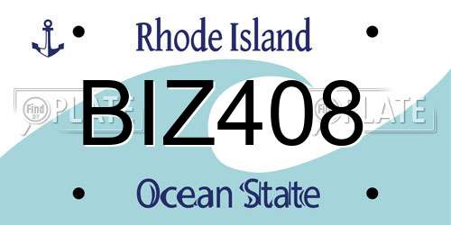 BIZ408 Rhode Island License Plate