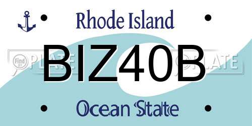 BIZ40B Rhode Island License Plate