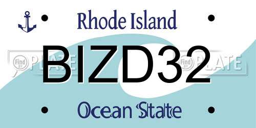 BIZD32 Rhode Island License Plate