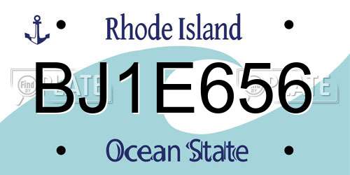 BJ1E656 Rhode Island License Plate