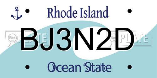 BJ3N2D Rhode Island License Plate