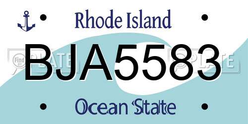 BJA5583 Rhode Island License Plate