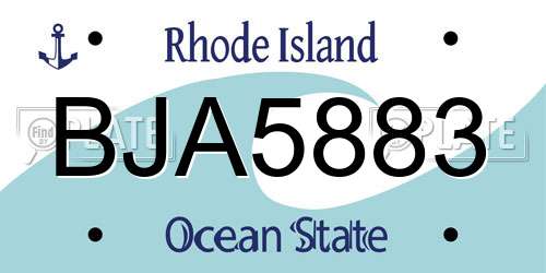 BJA5883 Rhode Island License Plate