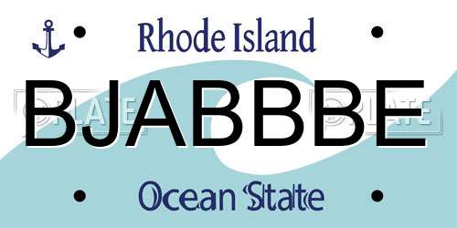 BJABBBE Rhode Island License Plate