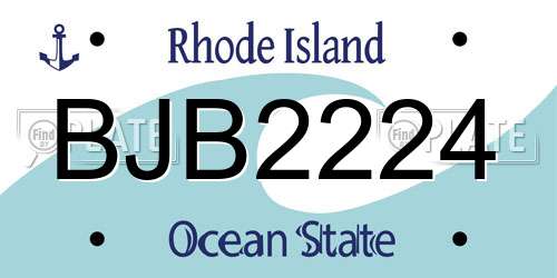 BJB2224 Rhode Island License Plate